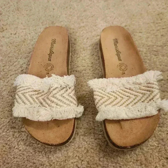 Mardelagua Bohemian Slide On Sandals Shoes Tan Beige Size 7 - Picture 1 of 6